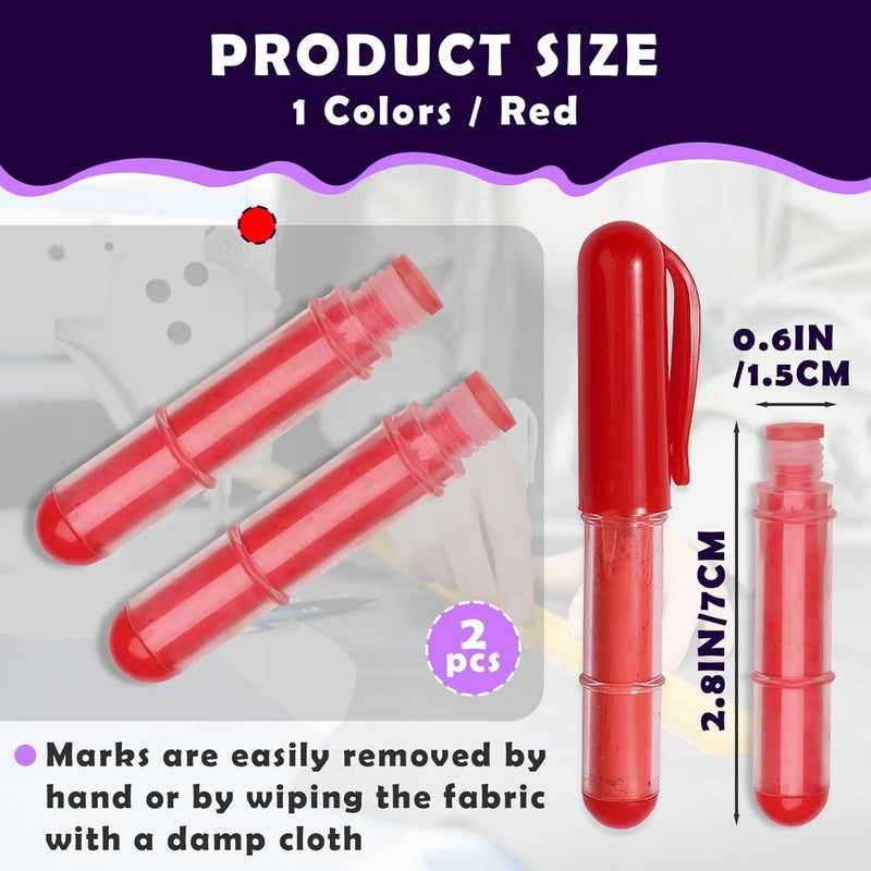 chaseroad 2PCS Sewing Chalk Refill - Red - Image 3